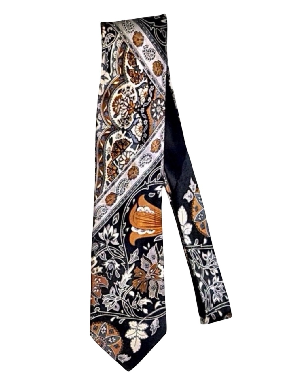 Bijan Men’s Silk Tie | Made in Italy | Paisley Baroque | Luxury Necktie